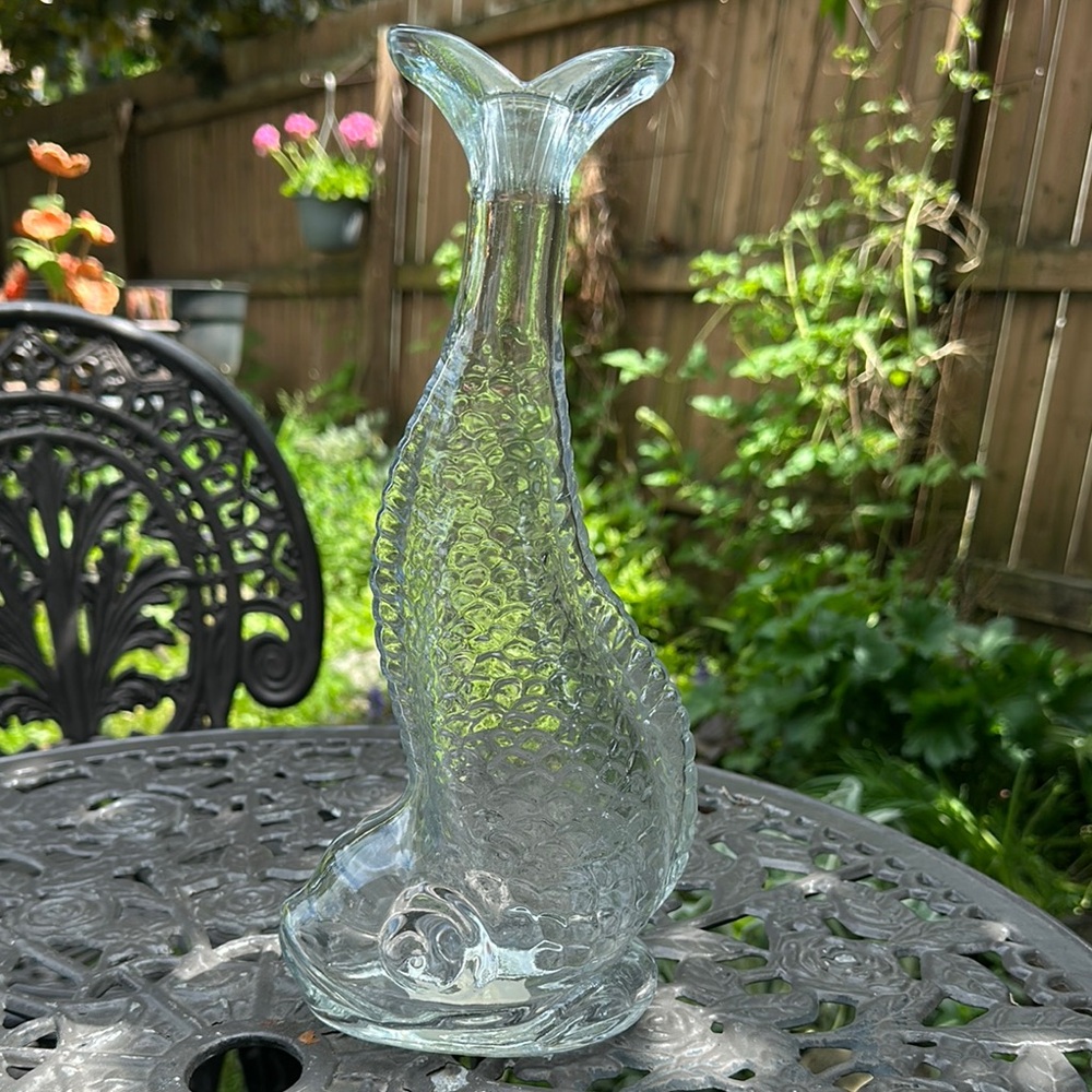 KOI FISH empty clear shape glass bottle 1pc 750ml decanter/VASE